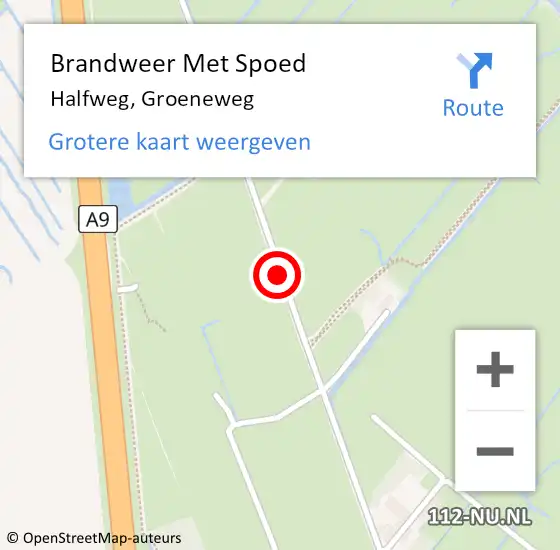 Locatie op kaart van de 112 melding: Brandweer Met Spoed Naar Halfweg, Groeneweg op 11 juli 2015 22:47