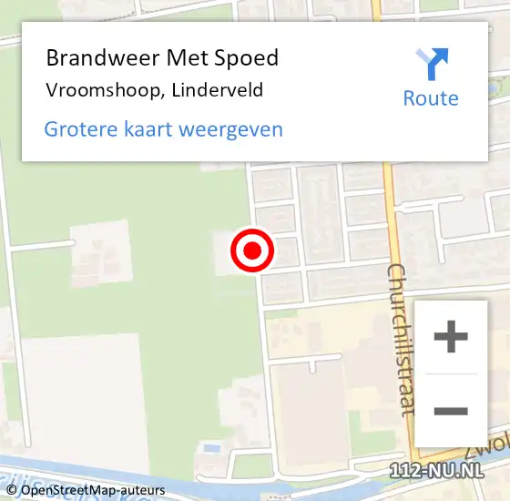 Locatie op kaart van de 112 melding: Brandweer Met Spoed Naar Vroomshoop, Linderveld op 11 juli 2015 22:50