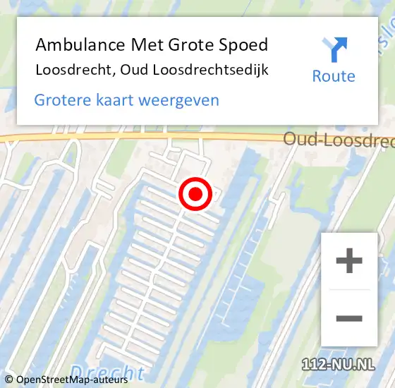 Locatie op kaart van de 112 melding: Ambulance Met Grote Spoed Naar Loosdrecht, Oud Loosdrechtsedijk op 14 juli 2015 12:54