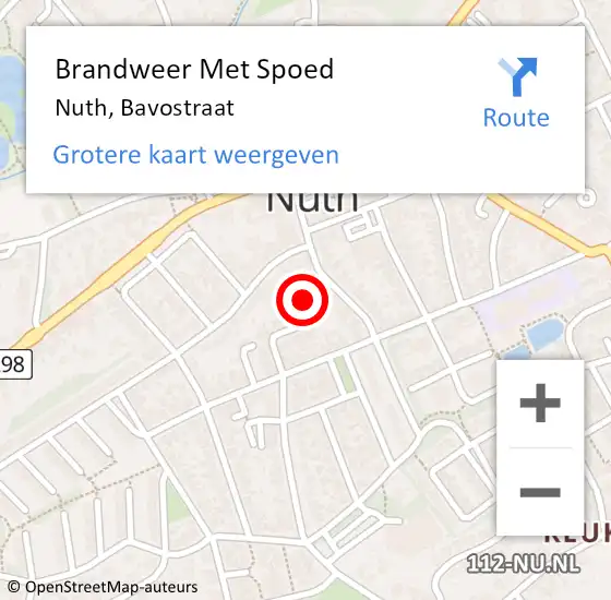 Locatie op kaart van de 112 melding: Brandweer Met Spoed Naar Nuth, Bavostraat op 15 juli 2015 23:32