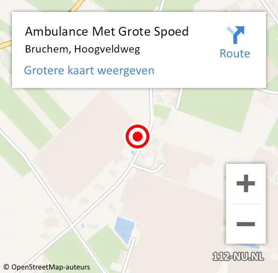 Locatie op kaart van de 112 melding: Ambulance Met Grote Spoed Naar Bruchem, Hoogveldweg op 16 juli 2015 09:34