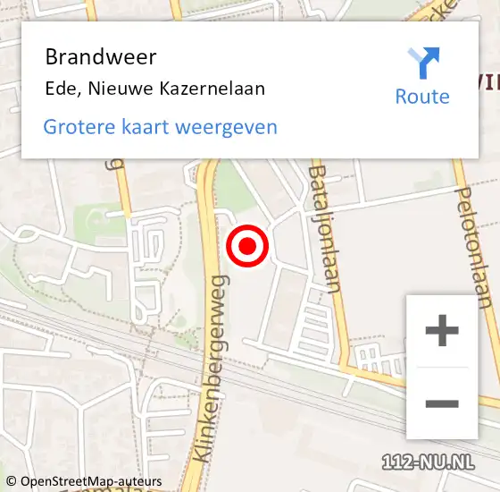 Locatie op kaart van de 112 melding: Brandweer Ede, Nieuwe Kazernelaan op 16 juli 2015 22:32