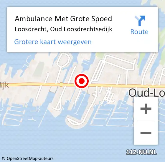 Locatie op kaart van de 112 melding: Ambulance Met Grote Spoed Naar Loosdrecht, Oud Loosdrechtsedijk op 18 juli 2015 14:58