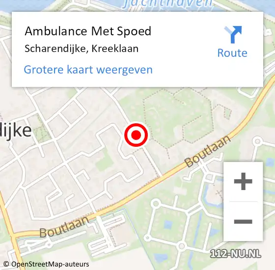 Locatie op kaart van de 112 melding: Ambulance Met Spoed Naar Scharendijke, Kreeklaan op 20 juli 2015 03:24