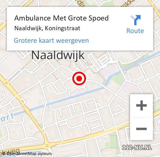 Locatie op kaart van de 112 melding: Ambulance Met Grote Spoed Naar Naaldwijk, Koningstraat op 20 juli 2015 21:25