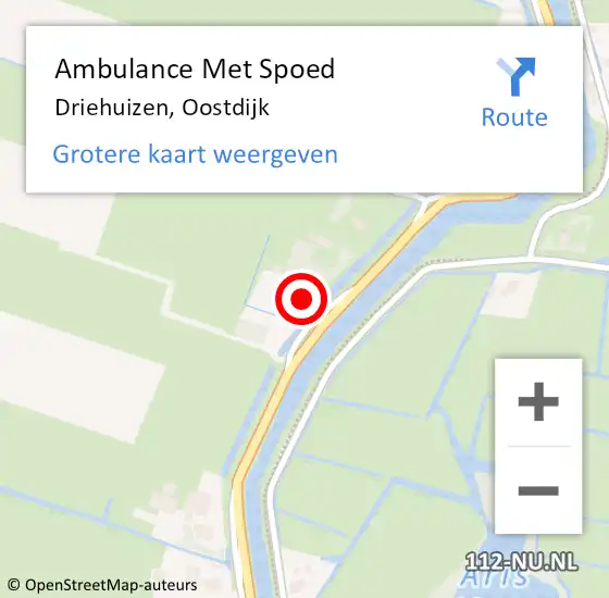 Locatie op kaart van de 112 melding: Ambulance Met Spoed Naar Driehuizen, Oostdijk op 21 juli 2015 14:06