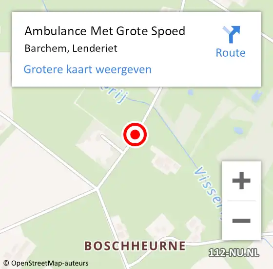 Locatie op kaart van de 112 melding: Ambulance Met Grote Spoed Naar Barchem, Lenderiet op 21 juli 2015 14:33