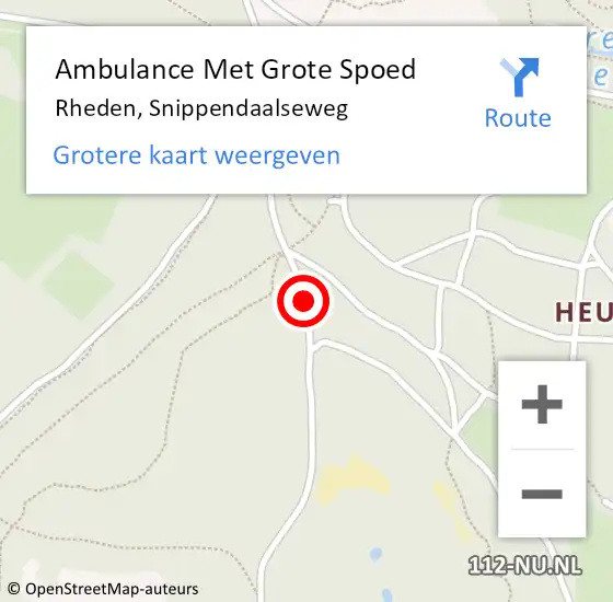 Locatie op kaart van de 112 melding: Ambulance Met Grote Spoed Naar Rheden, Snippendaalseweg op 22 juli 2015 11:00