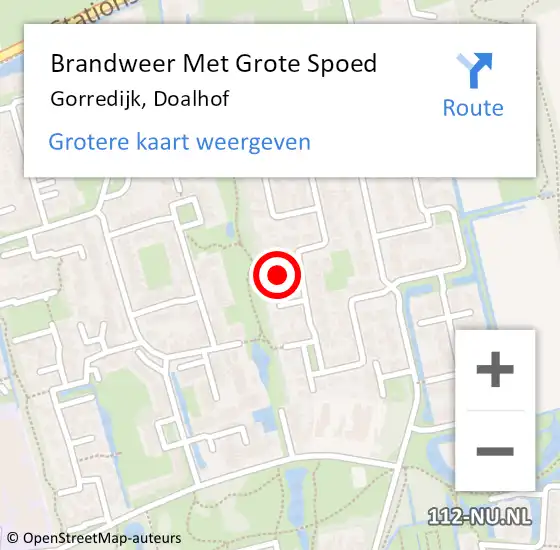 Locatie op kaart van de 112 melding: Brandweer Met Grote Spoed Naar Gorredijk, Doalhof op 23 juli 2015 09:32