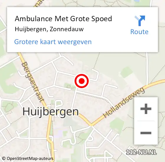 Locatie op kaart van de 112 melding: Ambulance Met Grote Spoed Naar Huijbergen, Zonnedauw op 23 juli 2015 20:48