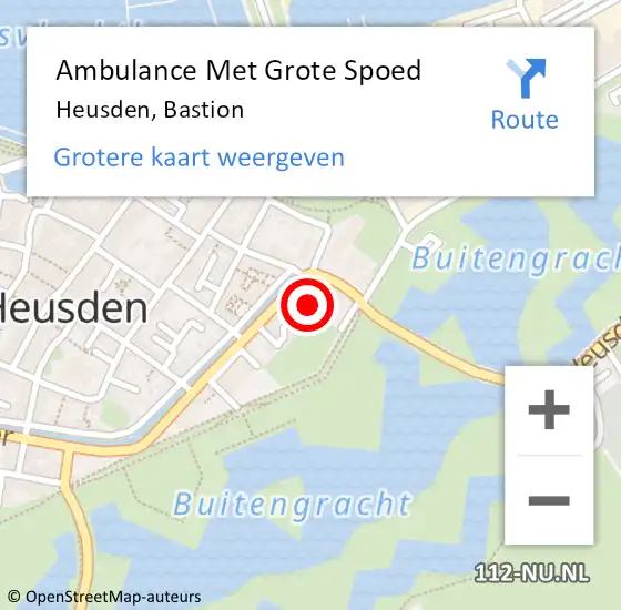Locatie op kaart van de 112 melding: Ambulance Met Grote Spoed Naar Heusden, Bastion op 24 juli 2015 01:34