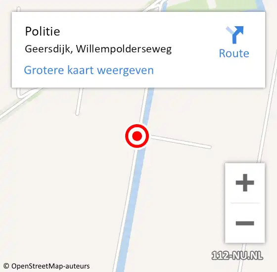 Locatie op kaart van de 112 melding: Politie Geersdijk, Willempolderseweg op 24 juli 2015 11:25