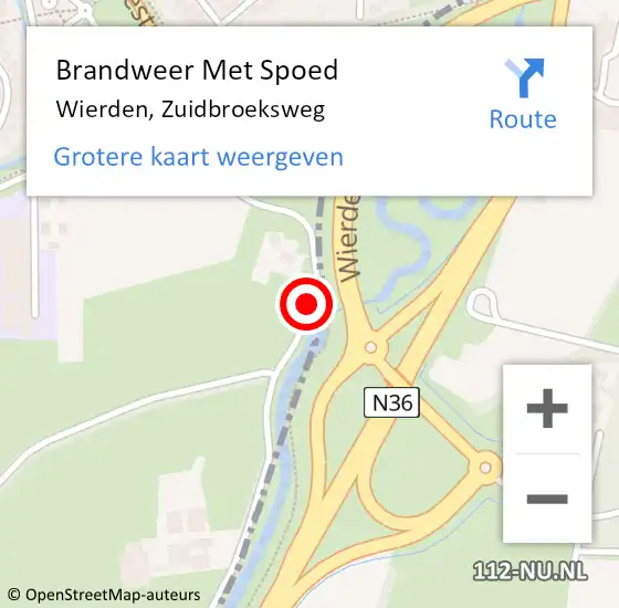 Locatie op kaart van de 112 melding: Brandweer Met Spoed Naar Wierden, Zuidbroeksweg op 24 juli 2015 12:24