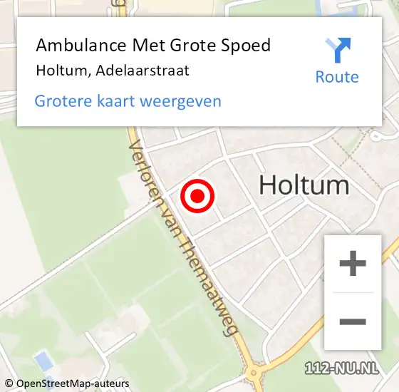 Locatie op kaart van de 112 melding: Ambulance Met Grote Spoed Naar Holtum, Adelaarstraat op 15 november 2013 08:26