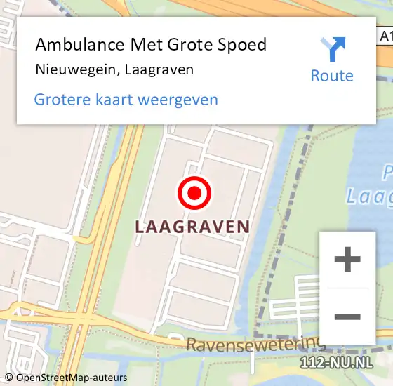 Locatie op kaart van de 112 melding: Ambulance Met Grote Spoed Naar Nieuwegein, Laagraven op 25 juli 2015 07:32