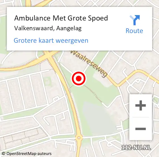 Locatie op kaart van de 112 melding: Ambulance Met Grote Spoed Naar Valkenswaard, Aangelag op 25 juli 2015 16:07
