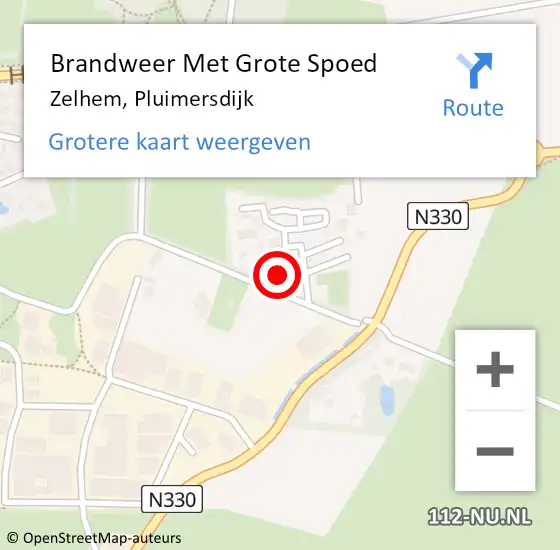 Locatie op kaart van de 112 melding: Brandweer Met Grote Spoed Naar Zelhem, Pluimersdijk op 25 juli 2015 16:16