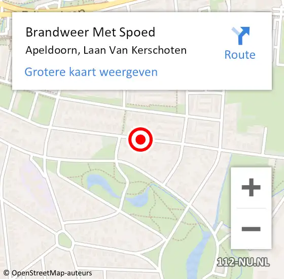 Locatie op kaart van de 112 melding: Brandweer Met Spoed Naar Apeldoorn, Laan Van Kerschoten op 25 juli 2015 16:34