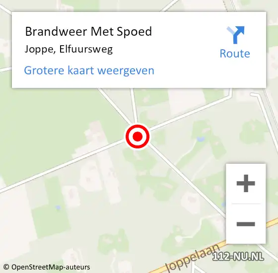 Locatie op kaart van de 112 melding: Brandweer Met Spoed Naar Joppe, Huzarenlaan op 25 juli 2015 17:34
