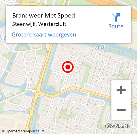Locatie op kaart van de 112 melding: Brandweer Met Spoed Naar Steenwijk, Westercluft op 25 juli 2015 18:01