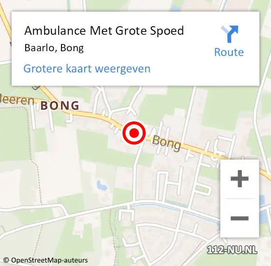 Locatie op kaart van de 112 melding: Ambulance Met Grote Spoed Naar Baarlo, Bong op 15 november 2013 11:18