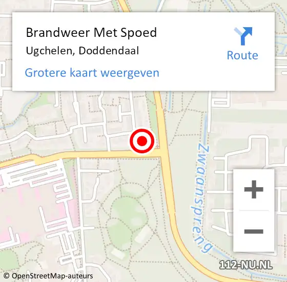 Locatie op kaart van de 112 melding: Brandweer Met Spoed Naar Ugchelen, Doddendaal op 26 juli 2015 13:07