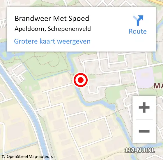 Locatie op kaart van de 112 melding: Brandweer Met Spoed Naar Apeldoorn, Schepenenveld op 26 juli 2015 14:26