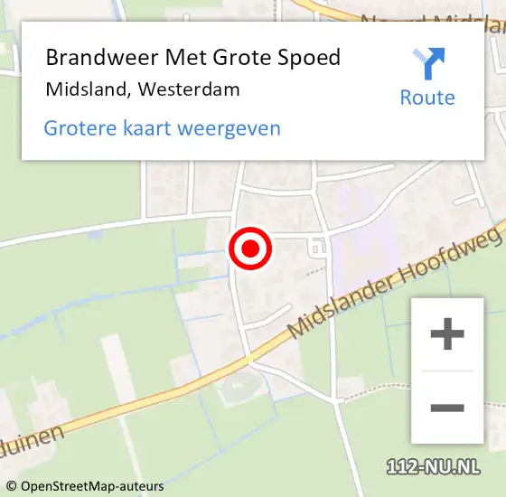 Locatie op kaart van de 112 melding: Brandweer Met Grote Spoed Naar Midsland, Westerdam op 27 juli 2015 09:18