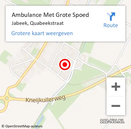 Locatie op kaart van de 112 melding: Ambulance Met Grote Spoed Naar Jabeek, Quabeekstraat op 28 juli 2015 12:53