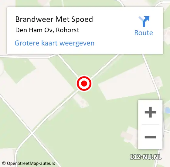 Locatie op kaart van de 112 melding: Brandweer Met Spoed Naar Den Ham Ov, Rohorst op 28 juli 2015 13:38