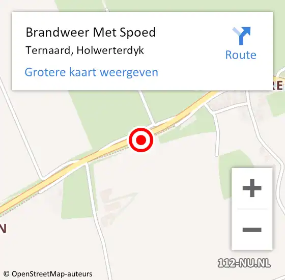 Locatie op kaart van de 112 melding: Brandweer Met Spoed Naar Ternaard, Holwerterdyk op 29 juli 2015 18:13