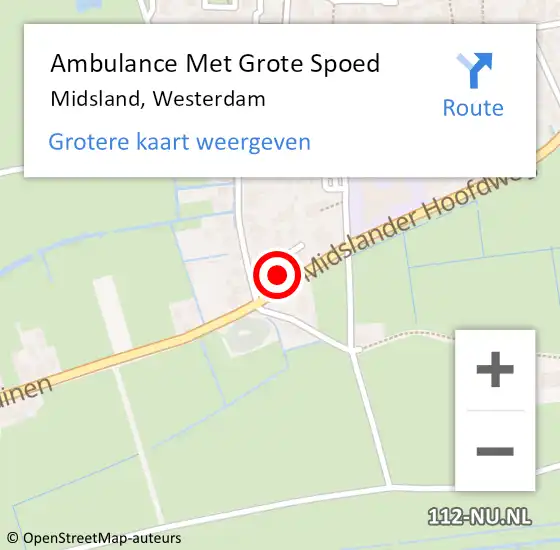 Locatie op kaart van de 112 melding: Ambulance Met Grote Spoed Naar Midsland, Westerdam op 30 juli 2015 17:42