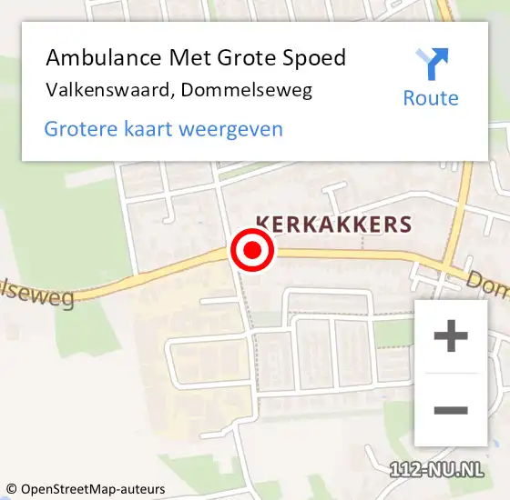 Locatie op kaart van de 112 melding: Ambulance Met Grote Spoed Naar Valkenswaard, Dommelseweg op 31 juli 2015 09:40