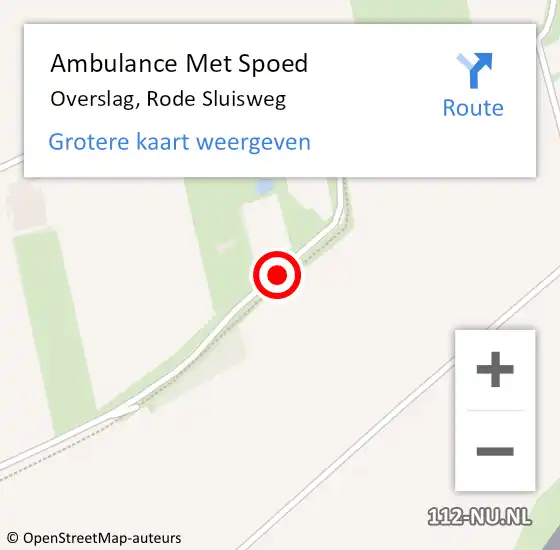 Locatie op kaart van de 112 melding: Ambulance Met Spoed Naar Overslag, Rode Sluisweg op 31 juli 2015 13:43
