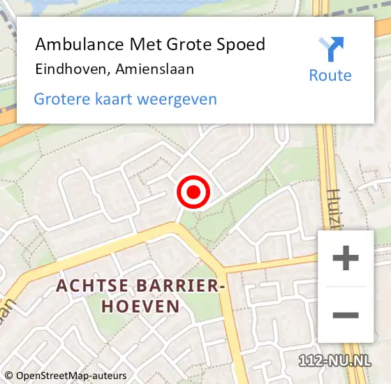 Locatie op kaart van de 112 melding: Ambulance Met Grote Spoed Naar Eindhoven, Amienslaan op 31 juli 2015 22:38