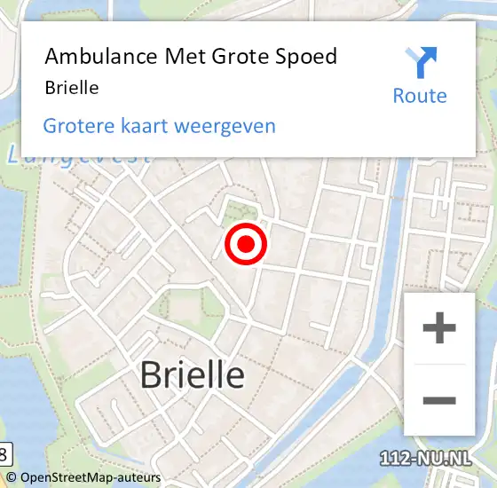Locatie op kaart van de 112 melding: Ambulance Met Grote Spoed Naar Brielle op 1 augustus 2015 19:06