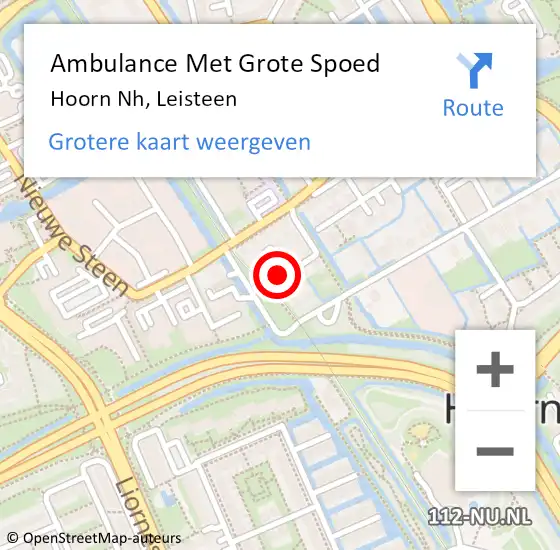 Locatie op kaart van de 112 melding: Ambulance Met Grote Spoed Naar Hoorn Nh, Leisteen op 1 augustus 2015 19:08