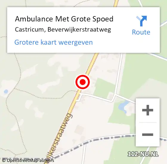 Locatie op kaart van de 112 melding: Ambulance Met Grote Spoed Naar Castricum, Beverwijkerstraatweg op 1 augustus 2015 21:23