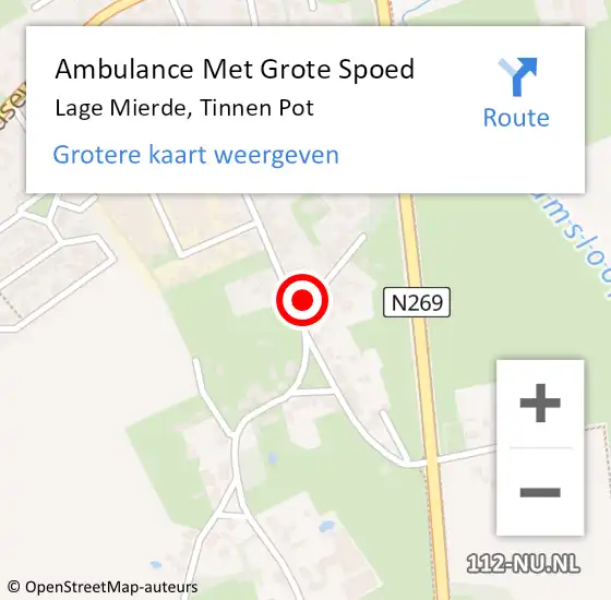Locatie op kaart van de 112 melding: Ambulance Met Grote Spoed Naar Lage Mierde, Tinnen Pot op 2 augustus 2015 02:25