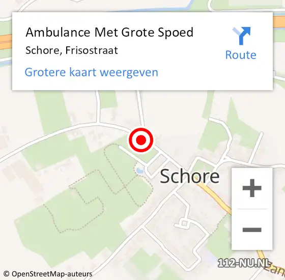 Locatie op kaart van de 112 melding: Ambulance Met Grote Spoed Naar Schore, Frisostraat op 3 augustus 2015 19:09