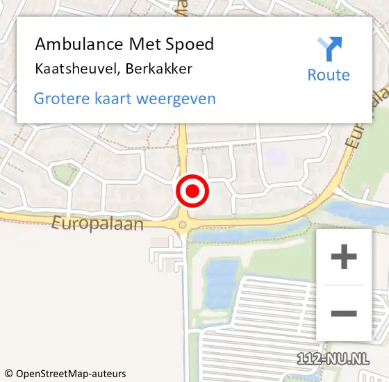 Locatie op kaart van de 112 melding: Ambulance Met Spoed Naar Kaatsheuvel, Berkakker op 5 augustus 2015 10:09