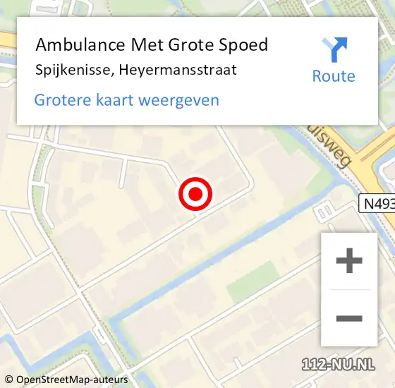 Locatie op kaart van de 112 melding: Ambulance Met Grote Spoed Naar Spijkenisse, Ir. H de Grootweg op 5 augustus 2015 13:12