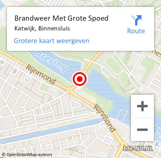 Locatie op kaart van de 112 melding: Brandweer Met Grote Spoed Naar Katwijk, Binnensluis op 6 augustus 2015 21:29