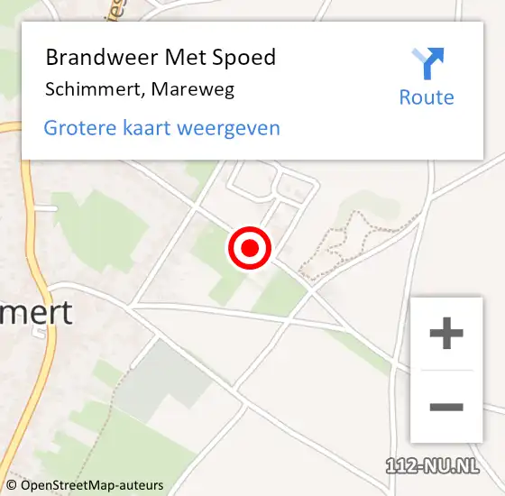 Locatie op kaart van de 112 melding: Brandweer Met Spoed Naar Schimmert, Mareweg op 6 augustus 2015 22:43