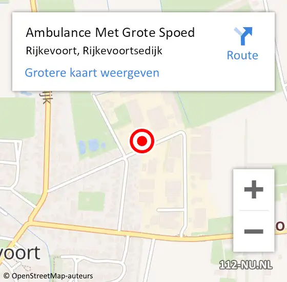 Locatie op kaart van de 112 melding: Ambulance Met Grote Spoed Naar Rijkevoort, Rijkevoortsedijk op 7 augustus 2015 21:15