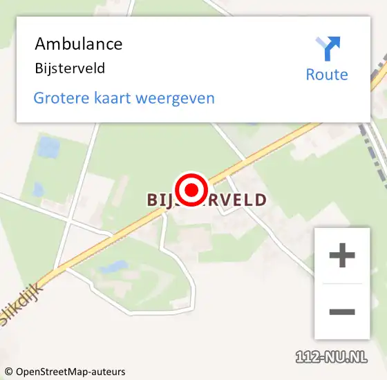 Locatie op kaart van de 112 melding: Ambulance Bijsterveld op 8 augustus 2015 23:18