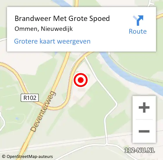 Locatie op kaart van de 112 melding: Brandweer Met Grote Spoed Naar Ommen, Nieuwedijk op 9 augustus 2015 11:31