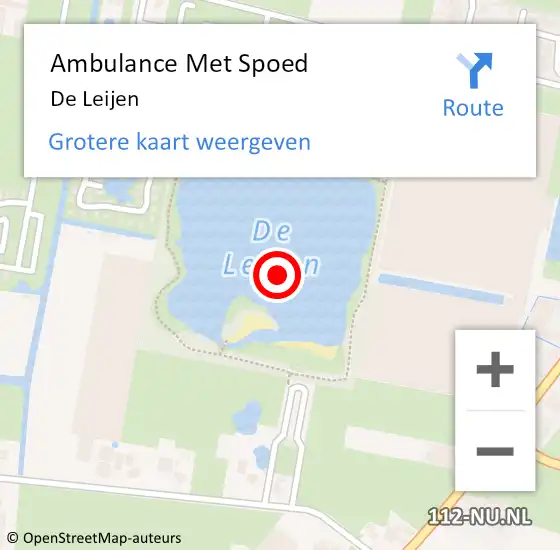 Locatie op kaart van de 112 melding: Ambulance Met Spoed Naar De Leijen op 9 augustus 2015 16:48