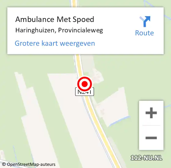 Locatie op kaart van de 112 melding: Ambulance Met Spoed Naar Haringhuizen, Provincialeweg op 11 augustus 2015 16:00