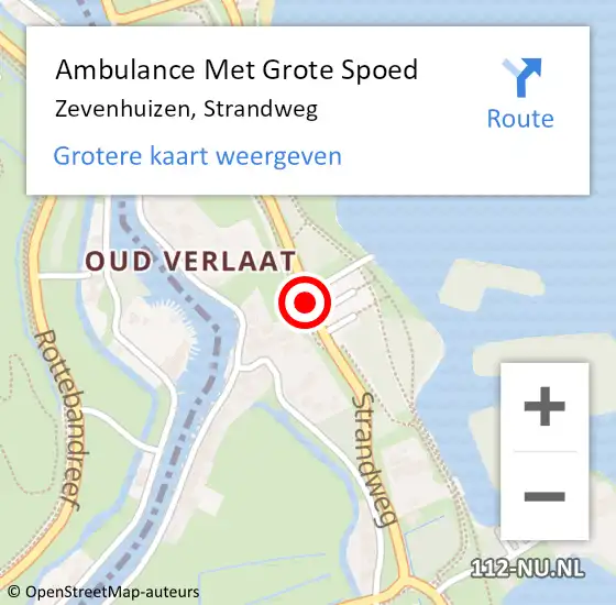 Locatie op kaart van de 112 melding: Ambulance Met Grote Spoed Naar Zevenhuizen, Strandweg op 12 augustus 2015 20:06